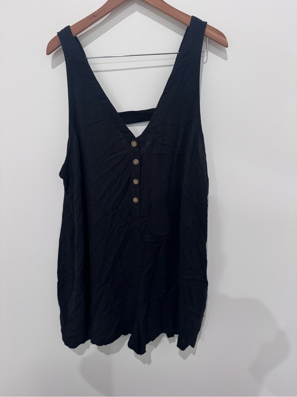 American Eagle Outfitters Black Romper with Front Buttons